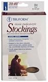 TRUFORM Therapeutic Compression Stocking Below Knee Closed Toe 30-40 mmHg Large Beige