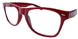 Caripe Brille Wayfarer Sonnenbrille Nerdbrille ohne St&auml;rke ROT -ha C