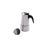 New Chefs Secret 4 Cup Surgical Stainless Steel Espresso Maker Brushed 18/8 Stainless Steel Finish