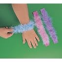 Iridescent Pastel Marabou Slap Bracelets (1 dz)