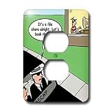 Londons Times Funny Society Cartoons - Illegal Downloading of Music - Light Switch Covers - 2 plug outlet cover