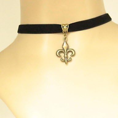 A-TT-121 Lolita Goth Black Lace Choker Velvet Necklace