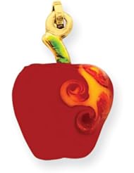 14k Enameled Puffed Apple Charm