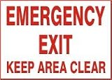 EMERGENCY EXIT KEEP AREA CLEAR 10