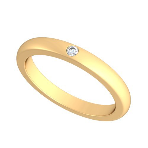 14k Yellow Gold Bezel set Diamond Wedding Band Ring (G-H/SI, 0.03 ct.)