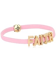 BCBGeneration Pink and Gold Faith Stretch Mini Affirmation Bracelet, 8"
