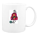 Mug with friend, chair, cat, mouse, knitting