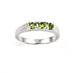 Sterling Silver Baby Ring with Peridot CZ - Sizes: 1-4