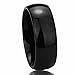 8MM Stainless Steel Wedding Band Ring Black High Polished Classy Domed Ring (6 to 14)