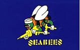 3 x 5 Feet SeaBees Poly - outdoor Military Flag Made in US.