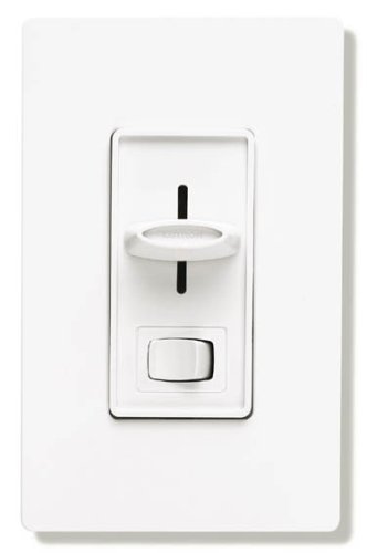 Lutron Electronics Slide-To-Off Fan Speed Control with On/Off Light, White #SFSQ-LFH-WH