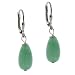 : STERLING SILVER GENUINE AVENTURINE STONE TEARDROP LEVERBACK EARRINGS