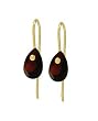 Gold Overlay Sterling Silver 8x5mm Pear-Shaped Briolette Garnet Earrings