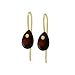Gold Overlay Sterling Silver 8x5mm Pear-Shaped Briolette Garnet Earrings