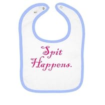Spit Happens, Pink Infants Bib