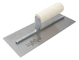 MARSHALLTOWN The Premier Line 701S 11-Inch by 4-1/2-Inch Notched Trowel V with Curved Wood Handle by