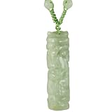 Natural Grade A Jadeite Jade Hand Carved Scroll Pendant Necklace