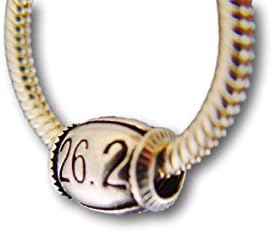 LifeSong Collection Women's Sterling Silver Plated European Charm Bead 26.2 Marathon Runner