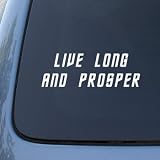 Live Long Prosper - Star Trek Spock Vulcan - Car, Truck, Notebook, Vinyl Decal Sticker #2239 | Vinyl Color: White