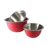 METRO 0116 MIXING BOWLS SET OF 3 RED COATED EXTERIOR