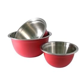 METRO 0116 MIXING BOWLS SET OF 3 RED COATED EXTERIOR by Metro