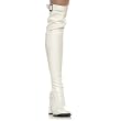 3 Inch Heel Thigh High GoGo Boots Hippie Theatre Costumes Accessory Retro Sexy Boots White