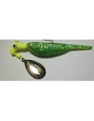 Blakemore Roadrunner with Yamamoto 2" Minnow Shad - 1/8oz Chartreuse Head with Chartreuse with Green Flake Trailer
