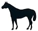 Quarter Horse Magnet - Large Black - Left Facing