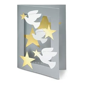 MOMA Holiday Cards Doves With Gold Stars