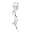 Sterling Silver Satin Rose Pin