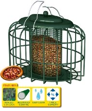 The Nuttery - Bird Feeder - Squirrel & Predator Proof Oval Suet Feeder (green)
