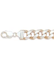 CleverSilvers 9 Inch 350 Beveled Curb Chain Bracelet