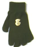 One Size for Ages 0-4 Years Dark Brown Magic Gloves with Customer Chosen Ivory Monogram Letter