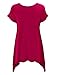 CTC Womens Round Neck Short Sleeve Asymmetrical Hem Tunic Tee