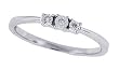 0.01ctTW Round Three Stone Diamond Engagement, Wedding ,Promise Ring in 10Kt White Gold