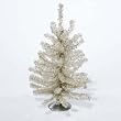 12" Sparkling Champagne and Silver Retro Tinsel Table Top Christmas Tree - Unlit