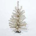 18" Sparkling Champagne and Silver Retro Tinsel Table Top Christmas Tree - Unlit