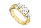 31fVx11IWaL. SL160  Three Stone Diamond Ring : 14K Yellow Gold   1.50 CT Diamonds