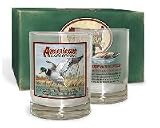 New American Expedition Mallard Duck Tumbler Glass Set Includs Two Matching 10 Oz Tumbler Glasses