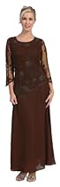 Hot Sale Mother of the Bride Formal Evening Dress #454 (X-Large, Brown)