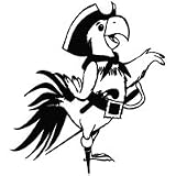 Parrot Pirate - Cartoon Decal Vinyl Car Wall Laptop Cellphone Sticker