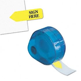 o Redi-Tag o - Message Right Arrow Flag Refills, "Sign Here", Yellow, Six Rolls of 120 Flags
