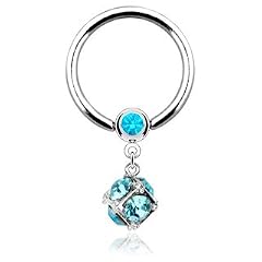 PunkJewelry Intimpiercing BCR Ring SCHMUCKSTEN 316L Chirurgenstahl Farbe- t�rkis