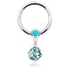 PunkJewelry Intimpiercing BCR Ring SCHMUCKSTEN 316L Chirurgenstahl Farbe- t�rkis