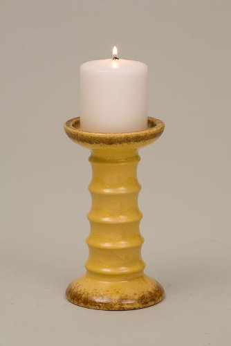 Ceramic Candle Holders Set 2 Yellow