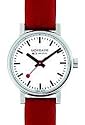Mondaine EVO Official Swiss Railways Lady 26mm Watch - White Dial, Red Leather Strap A658.30301.11SBC