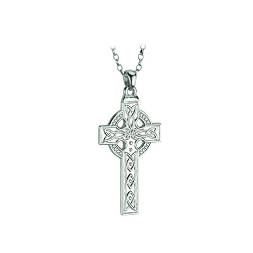 Celtic Cross Necklace Mens Sterling Silver (1-1/2