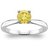 1.00 Ct Round Yellow Solitaire Engagement Ring