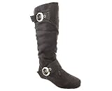 SUEDE DOUBLE BUCKLE RIDING BOOT