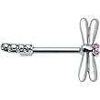 Pink Sterling Silver Dragonfly Nipple Ring